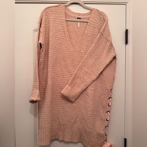 Free People Sweater/sweater dress with ribbon tie